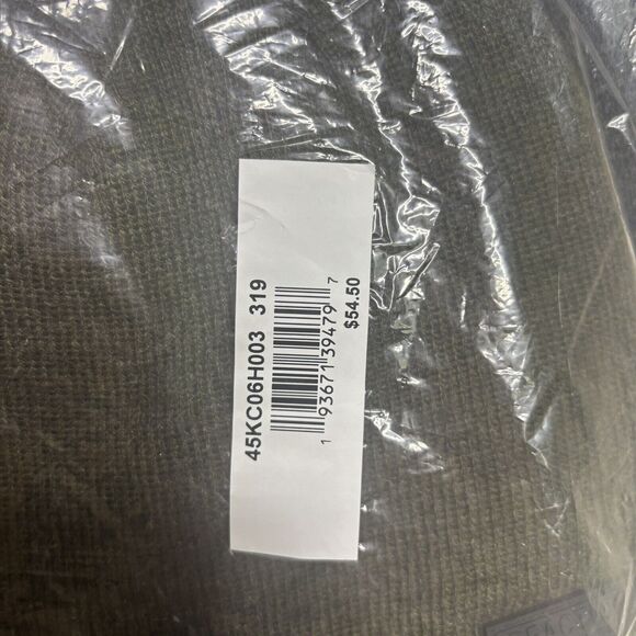 $54 Kenneth Cole Reaction Men's Green Striped Logo Scarf & Beanie Hat Set OS - Picture 3 of 9